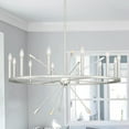 thumbnail image 3 of Vanity Art 22 Candle Style Light Wagon Wheel Chandelier Light Fixture | Modern Hanging Ceiling Lights Fixtures for Dining Room Living Room Bed Room, Kitchen, White/Antique Silver, SJS90922WAS, 3 of 8