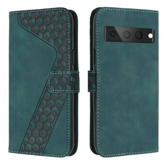 Allytech Wallet Case for Google Pixel 7 Pro (2022), PU Leather and TPU Bumper Full Protection Credit Card Holder Flip Book Stand Hand Strap Case for Google Pixel 7 Pro 5G, Green