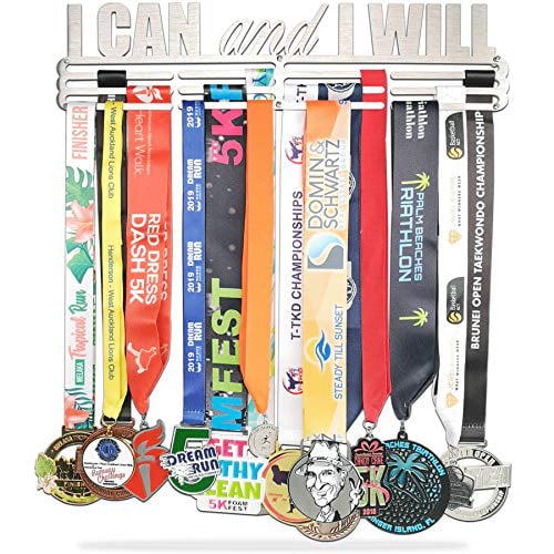 Stainless Steel Sturdy Wall Mount Over 40 Medals Easy to Install Running Medal Holder Display Hanger Rack Frame