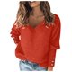 thumbnail image 2 of ICHUANYI Liquidación Suéter de Punto con Cuello Alto y Cuello en V para Mujer Tops Informales Elegantes de Manga Larga ICHUANYI WER202308257347, 2 of 9