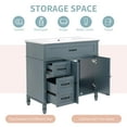 thumbnail image 5 of MAYEERTY 36" Bathroom Vanity with Sink Blue Cabinet Drawers Solid Frame MDF One Package, 5 of 6