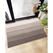 Shag Bath Rugs Brown Retro Wood Board Plush Soft Fluffy Doormat Floor Carpet,Non-Slip Living Room Bedroom Kitchen Entryway Door Mats Country Farmhouse Khaki Gradient