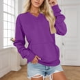 thumbnail image 2 of Liuinsasek Womens V Neck Fall/Winter Solid-Color Sweatshirts Casual Fashion Loose Fit with Pockets Sweatshirts Long Sleeve Pullover, 2 of 6