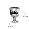 thumbnail image 3 of Bling Jewelry Womens .925 Sterling Silver Foodie Drinker Goblet Sommelier Wine Glass Stem Bead Charm for Bracelet, 3 of 4