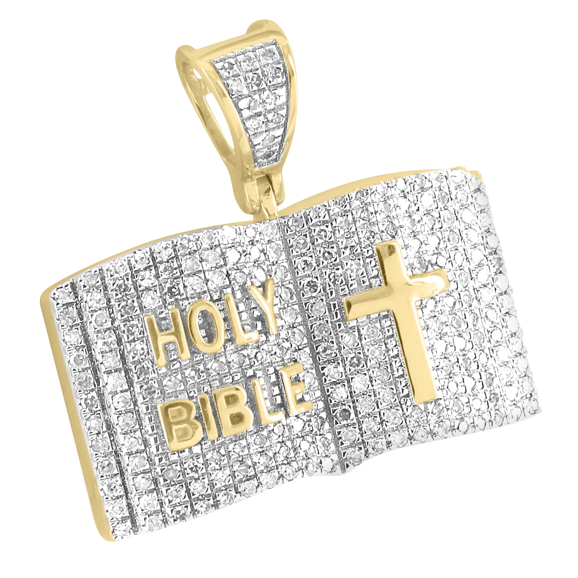 Master Of Bling Holy Bible Christian Pendant 10k Yellow Gold Charm