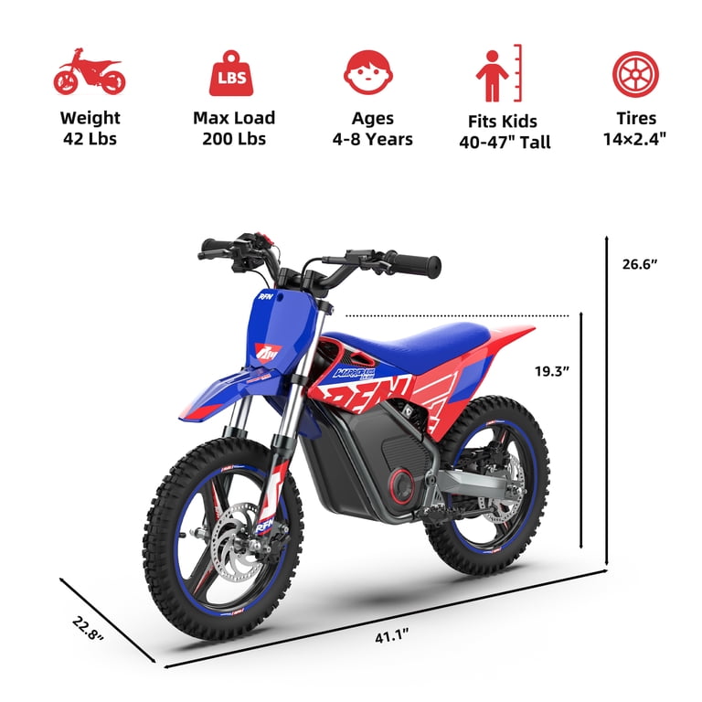 RFN Warrior Kids SX-E500 36V Electric Dirt Bike – 700W Motor, 21.7