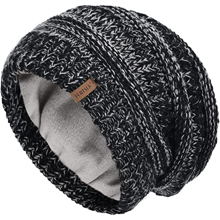 Slouchy Knit Fleece Skull Women Lined Black Ski Hat-Mix Beanie Men Hats For Winter Cap Terra