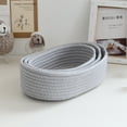 thumbnail image 6 of Oval Cotton Rope Woven Basket For Books, Magazines, Toys - Decorative Oval Basket For Baby Nursery, Living Room, Bathroom, 6 of 8