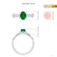 thumbnail image 5 of ANGARA Lab Grown Vintage Style Oval Emerald Engagement Ring with Leaf Motifs for Women in 14K White Gold (Size-7x5mm) | May Birthstone, Anniversary, Jewelry Gift for Women | Lab-Grown Emerald Ring, 5 of 8