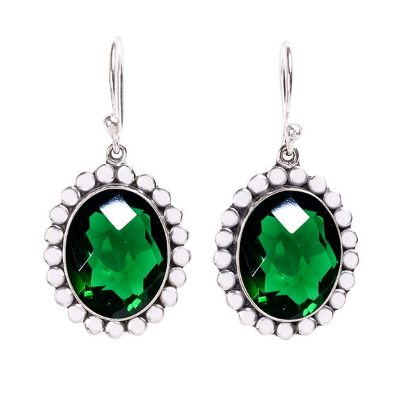 Chrome Diopside 925 Sterling Silver Earring, 16X12 mm Oval Gemstone Earring, Green Earring, Christmas Gift, Unique Jewelry Earring V491E146153