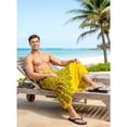 thumbnail image 5 of HAPPY BAY Men's Standard Casual Sarong Long Pareo Beach Wrap One Size Yellow-M400 Summer Vacation Party, 5 of 6