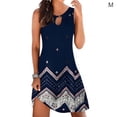 thumbnail image 1 of Robe Bohème Femme Vêtements de Plage Robe Femme Robe Sans Manches Mini, Bleu Marine, Rayé, m, 1 of 5