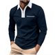 thumbnail image 2 of pstuiky camisas de manga larga para hombre, Camisa de golf de moda para hombre, de manga larga, con bolsillo y cuello abatible, de color liso camisetas de hombre m, 2 of 6