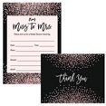 thumbnail image 2 of Miss to Mrs Invitations ( 25 ) & Thank You Notes ( 25 ) Set with Envelopes Bridal Shower Guest Invites Pink Confetti Design Fill-in-Style & Blank Folded Gift Thank You Cards Excellent Value Pair, 2 of 4