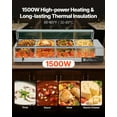 thumbnail image 2 of VEVOR Commercial Food Warmer, 1500W Electric Stainless Steel Steam Food Warmer with Glass Cover, 4-Pan Countertop Buffet Bain Marie with Soup & Perforated Ladles, for Catering, Restaurant & Party, 2 of 9