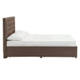 thumbnail image 4 of Weston Home Gaylen Tufted Linen Headboard Storage Platform Bed, King, Brown, 4 of 8