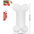 thumbnail image 4 of Dalrosia Snowy White Plush Pet Dog Christmas Stocking, Dog Christmas Stockings Large Bone Shape Faux Fur, Hanging Christmas Holiday Season Party Decor for Pets Dogs, 4 of 6