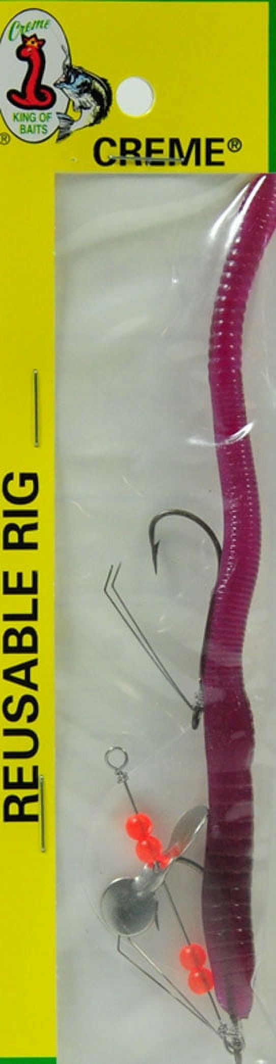 Creme Pre-Rigged Weedless 6" Scoundrel Worm Lure, Purple