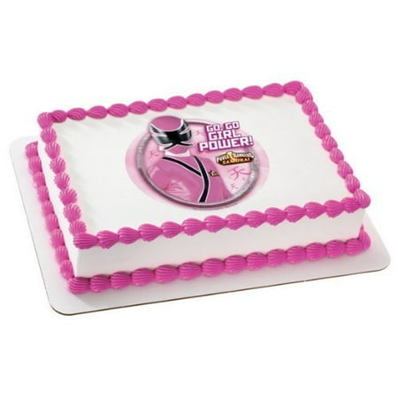Pink Power Rangers Girl Personalized Edible Image Cake Topper