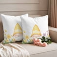 thumbnail image 2 of Yellow Gnomes Outdoor Waterproof Pillow Covers, Spring Floral Pastoral Decorative Square Throw Pillowcase Sofa Cushion Sham for Patio/Couch/Chair, 26"x26" 2 Pack, 2 of 8