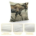 thumbnail image 4 of PRATYUS Moose Throw Pillow Cover Woodland Pillow Cover for Girls,Rustic Reindeer Elk Deer Cushion Case Plant Branches Pine Branch Botanical Pinecone Farmhouse Decor 24x24in, 4 of 5