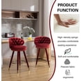 thumbnail image 3 of Tabaray Bar Stools Set of 2, Modern Velvet Adjustable Counter Height Bar Chairs with Back, Upholstered and Footrest Barstools for Kitchen, Dining Room (Claret Red), 3 of 10