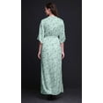 thumbnail image 4 of Bimba Rayon Curry Leaves Smocked Waist Printed Gown Maxi Side Slit LadiesÂ&nbsp;Dress-X-Large, 4 of 6