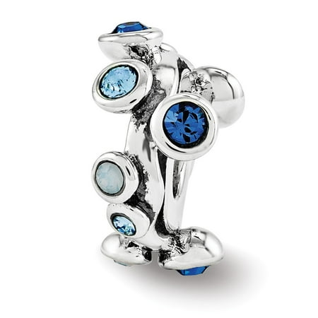 Topaz Bubble - Mia Diamonds Solid 925 Sterling Silver Reflections Swarovski Crystal Bubble Spacer Bead