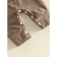 thumbnail image 3 of Cjfdfy Newborn Baby Boy Thanksgiving Outfits My First Thanksgiving Turkey Embroidery Ribbed Knit Long Sleeve Rompers Letter Overalls Hat 3 Pieces Set Toddlers Turkey Overalls Fall Winter Outfits, 3 of 9