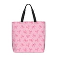 thumbnail image 1 of Easygdp Pink Bows Bolsa Tote para Mujer, Bolso de Hombro para Trabajo, Playa, Viajes, Compras y Supermercado, 1 of 7