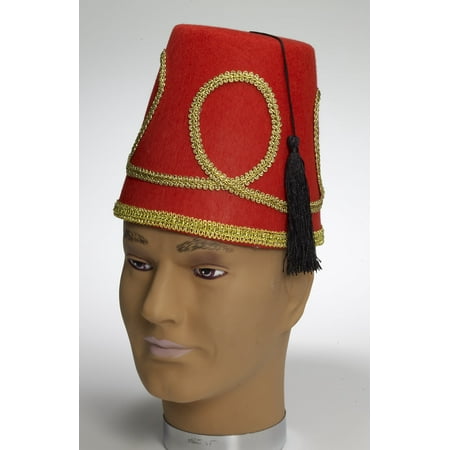 Deluxe Red Fez Costume Hat One Size Fits Most