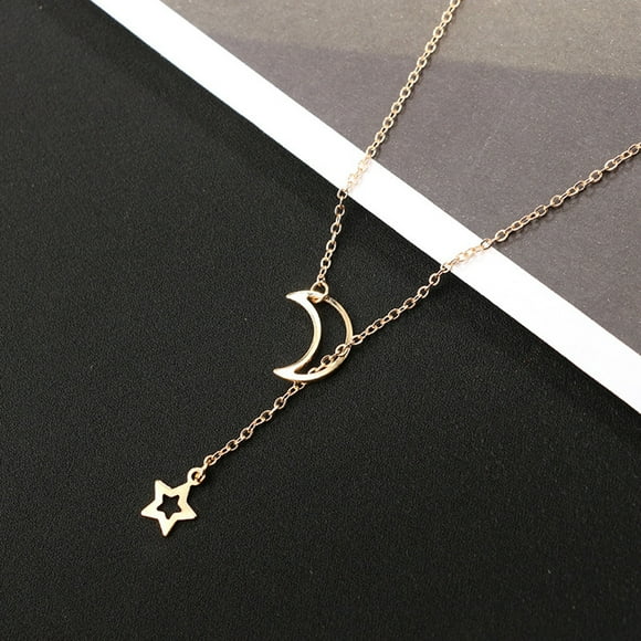 FcBaudy Necklace for Women, Jewelry for Women, Women's Jewelry Women's Star Pendant Choker Necklace Gold Long Chain Jewelry bracelet Necklace