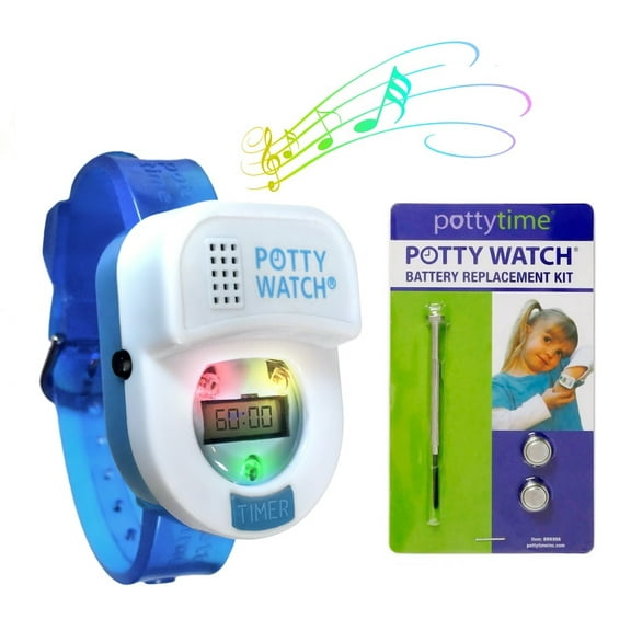 Potty Time Watch Toddler Toilet Training Aid Reminder Timer & Battery Kit ~ Blue