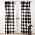 thumbnail image 2 of SARO 9025.BK54108 54 x 108 in. Cotton Buffalo Plaid Curtains - Black, 2 of 3