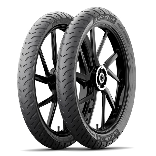 Llantas De Moto Michelin Pilot Street 2 100/90-18 62s + 90/90-18 57s Uso Sin Cámara