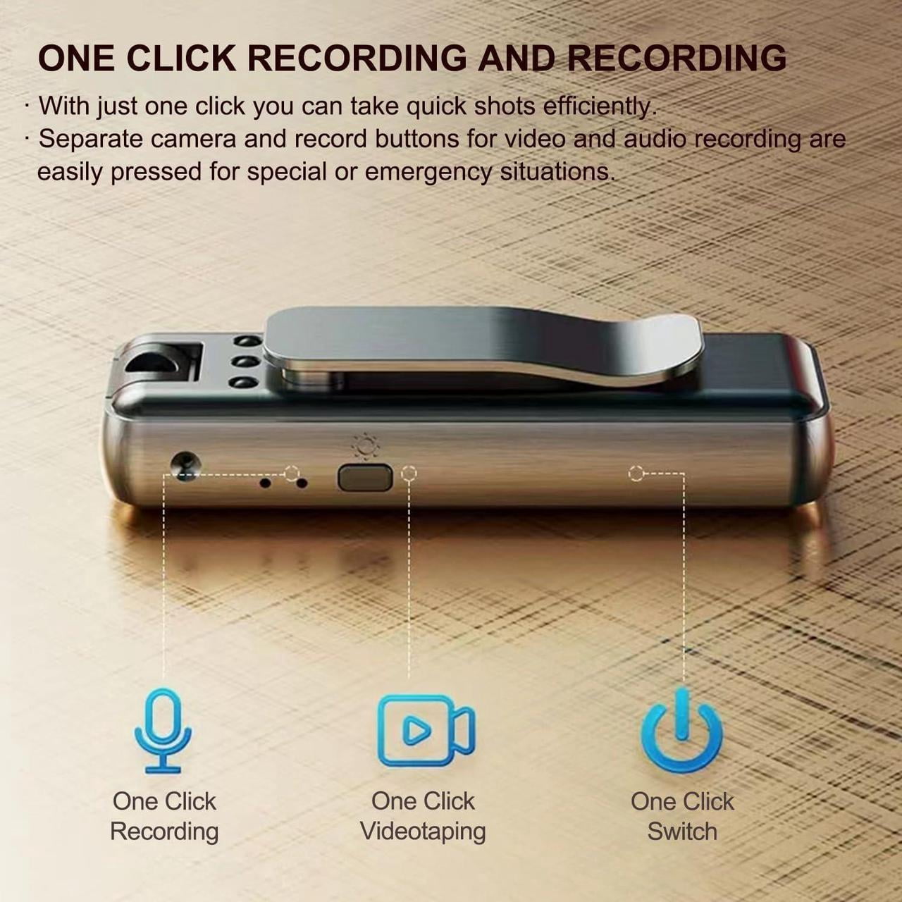 Mini Camera HD 1080P Portable Audio & Video Recorder with 180° Rotatable Lens Wearable Camcorder with Night Vision Police Body cam for Sport/Delivery/Travel/Law Enforcement