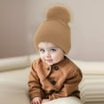 thumbnail image 2 of VNKIDY Kids Caps Children Winter Beanie Hat Boys Girls Solid Color Warm Knitted Hat With Cute Fluffy Pom For Cold Weather Cute Headwear, 2 of 3