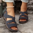 thumbnail image 2 of Rokment Womens Orthopedic Platform Wedge Dress Sandals 2026 Boho Beach Comfortable Leather Orthotic Arch Support Mid Heel Walking Summer Shoes for Woman C Size 9.5, 2 of 7