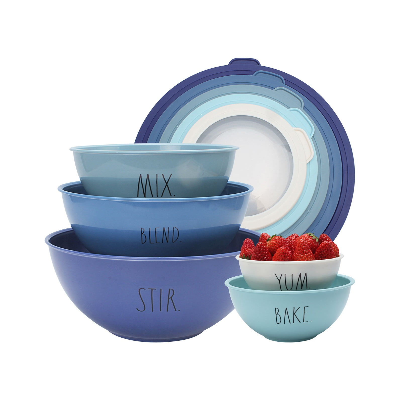 Rae Dunn Mixing Bowls with Lids for Cooking and Baking, Plastic 10
