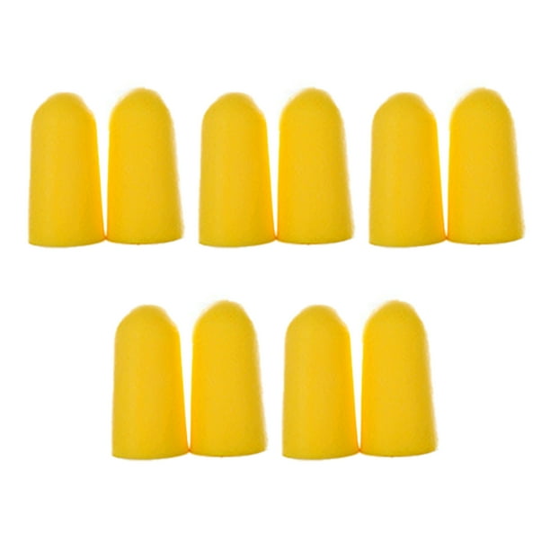 Qarigey 10 piezas de viaje dormir dormir reutilizable a prueba de ruido prevención esponja tapones para los oídos aislamiento oreja para cuidado de los oídos amarillo