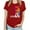 Red, variant on Fesfesfes Workout Shirt Women's Fashion Printed Round Neck Short Sleeved Top Hort Sleeve Round-Neck Blouses Shirts Womens Workout Tops S(US:4)