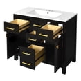 thumbnail image 6 of 36-Inch Modern Single Bathroom Vanity | Functional in Bathroom Space | Solid Wood Frame and Smooth Ceramic Sink | Keep Bathroom Items Safe, 6 of 7