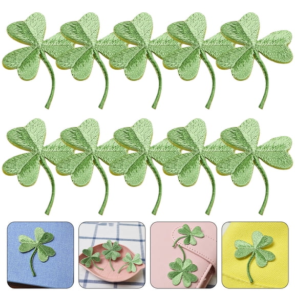 UPGRATOR 10Pcs Small Iron Patches Green Leaf Design Replaceable Hat and Coat Patches