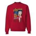 thumbnail image 1 of Wild Bobby, Betty Boop America Land of the Free Home of the Brave Betty Boop Unisex Crewneck Sweatshirt, Red, Large, 1 of 5