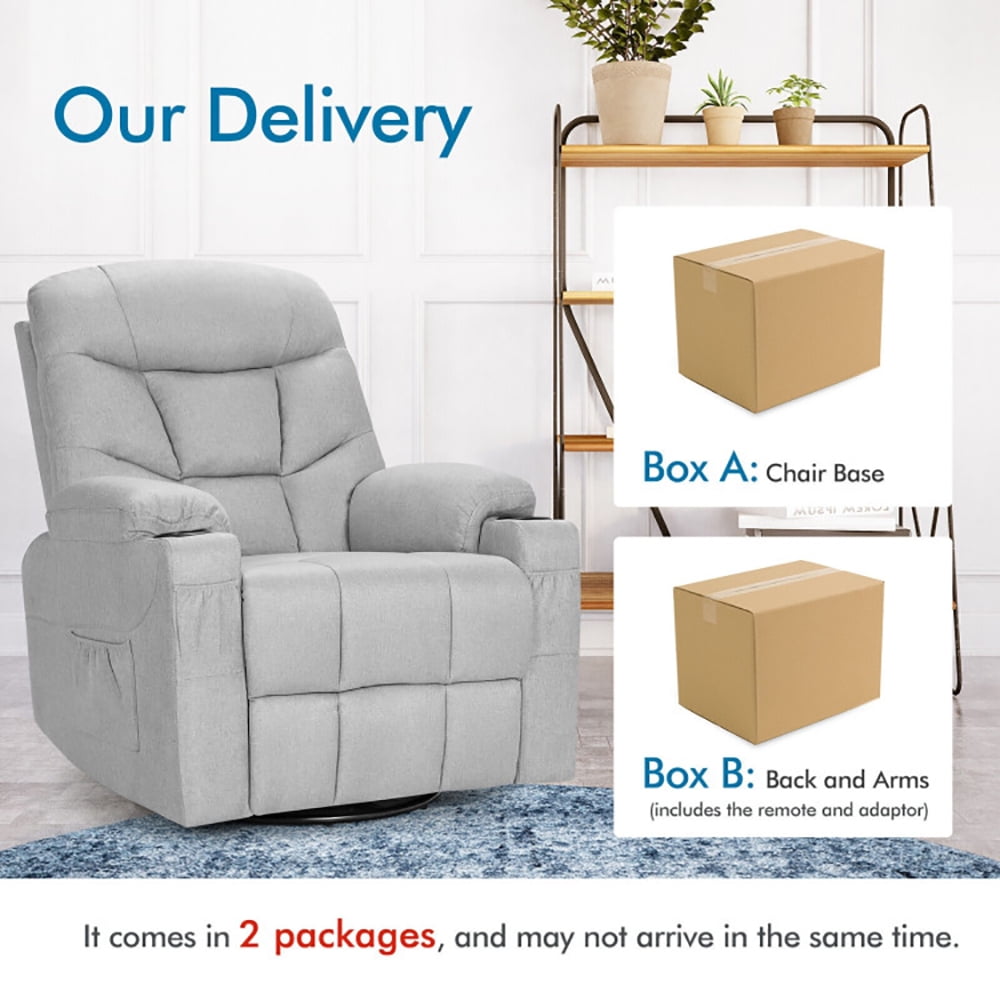 Finihen Massage Recliner Chair, Massage Rocking Recliner Chair with Heat and Vibration, for Living Room, Bedroom, Gray Finihen Massage Recliner Chair, Massage Rocking Recliner Chair with Heat and Vibration, for Living Room, Bedroom, Gray