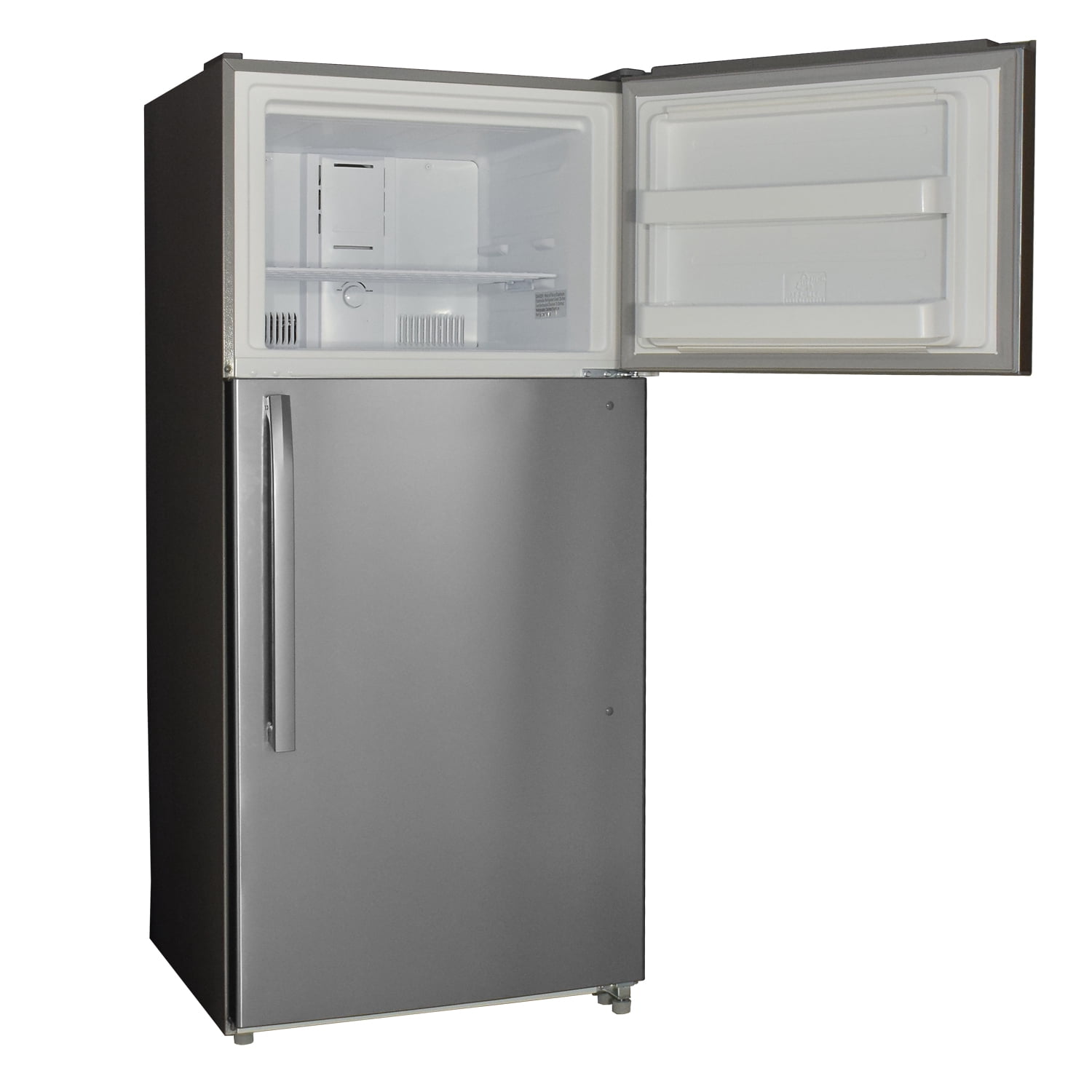 Smeta 18 Cu ft Refrigerator Top Freezer Thermostat Apartment Size Stainless Steel