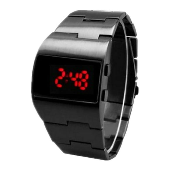 Reloj deportivo digital perfecl resistente al agua multifunción LED luz roja negra