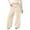 Beige, variant on Toddler Girls School Uniform Pants Baggy Lightweight Straight Leg Athletic With Pockets Bottom Trousers Casual Retro Size 4-5T