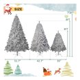 thumbnail image 2 of GDF Studio 7.4FT, 6FT, 4FT Pre-Lit Silver Artificial Christmas Tree Set of 3 with Metal Stand, 850 LED Lights, 11 Modes, 2 of 9