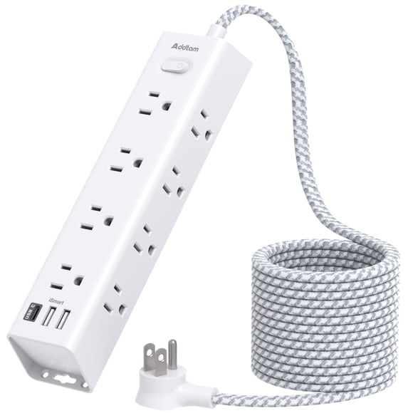 Protector contra sobretensiones, enchufe Addtam, 15 AC, 3 USB, 10 m